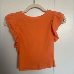 Zara ruffle orange crop top